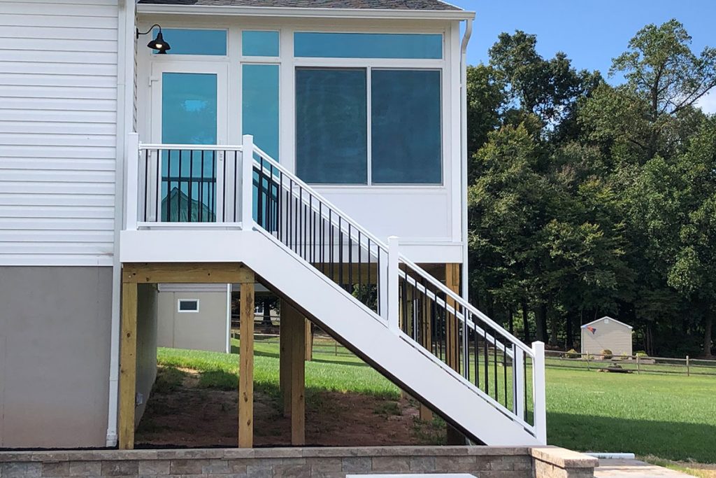 deck for a sunroom structure