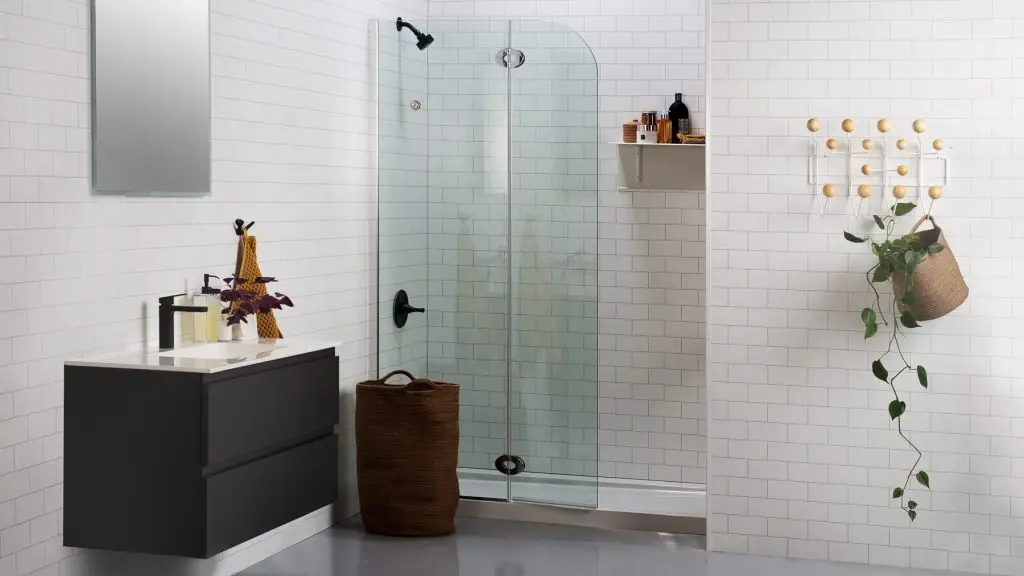 White tile walk in shower replacement